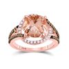 Image 1 : Cushion Morganite Diamond Solitaire Ring 4 Cttw 14kt Rose Gold