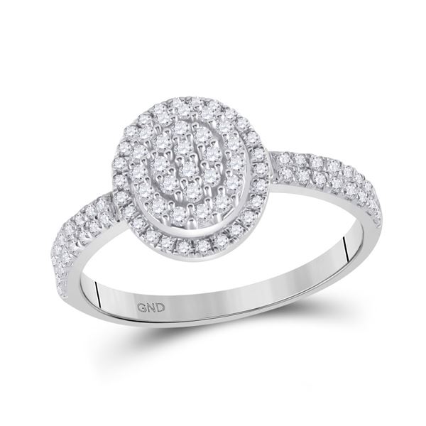 Diamond Cluster Ring 1/2 Cttw 10kt White Gold