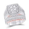 Image 1 : Diamond Bridal Wedding Ring Band Set 2-1/2 Cttw 14kt Two-tone Gold