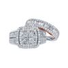 Image 3 : Diamond Bridal Wedding Ring Band Set 2-1/2 Cttw 14kt Two-tone Gold