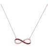 Image 1 : Red Color Enhanced Diamond Infinity Pendant Necklace 1/20 Cttw 10kt Rose Gold