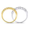 Image 4 : Diamond 2-piece Stackable Band Ring 1/2 Cttw 10kt Two-tone Gold