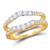 Image 1 : Diamond Wedding Wrap Ring Guard Enhancer 3/4 Cttw 14kt Yellow Gold