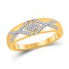 Image 3 : His Hers Diamond Cluster Matching Wedding Set 1/2 Cttw 10kt Yellow Gold