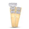 Image 4 : His Hers Diamond Halo Matching Wedding Set 7/8 Cttw 10kt Yellow Gold