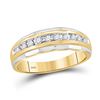 Image 1 : Mens Diamond Wedding Band Ring 1/4 Cttw 10kt Two-tone Gold