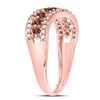 Image 3 : Brown Diamond Contoured Band Ring 3/4 Cttw 10kt Rose Gold