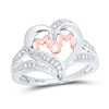 Image 1 : Diamond Mom Mother Heart Fashion Ring 1/10 Cttw Sterling Silver