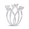 Image 3 : Baguette Diamond Cluster Strand Fashion Ring 1 Cttw 14kt White Gold