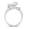 Image 4 : Baguette Diamond Cluster Strand Fashion Ring 1 Cttw 14kt White Gold