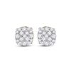 Image 2 : Mens Diamond Cluster Earrings 1/5 Cttw 10kt Yellow Gold