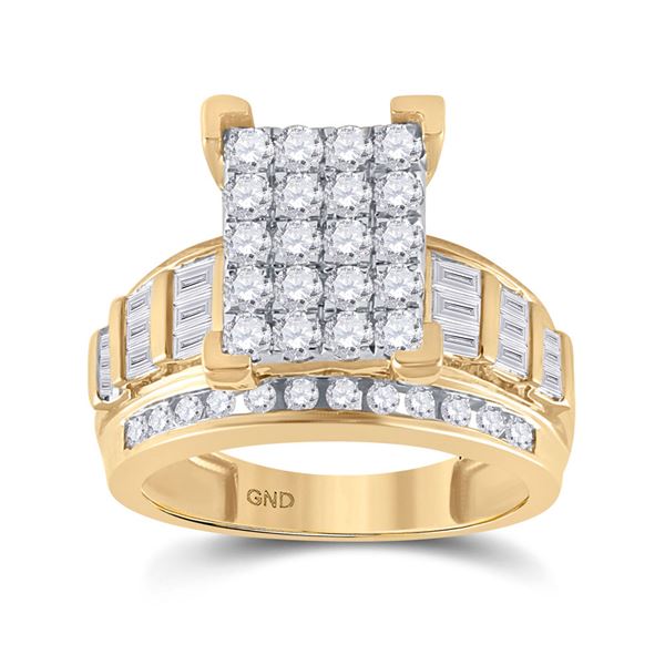 Diamond Cluster Bridal Wedding Engagement Ring 1-1/2 Cttw 10kt Yellow Gold