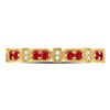 Image 2 : Ruby Diamond Stackable Band Ring 1/4 Cttw 10kt Yellow Gold