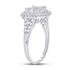 Image 4 : Diamond Right-Hand Cluster Ring 1 Cttw 14kt White Gold