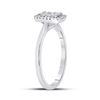 Image 4 : Diamond Square Cluster Ring 1/3 Cttw 10kt White Gold
