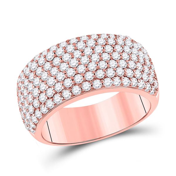 Diamond Pave Anniversary Ring 1-7/8 Cttw 14kt Rose Gold