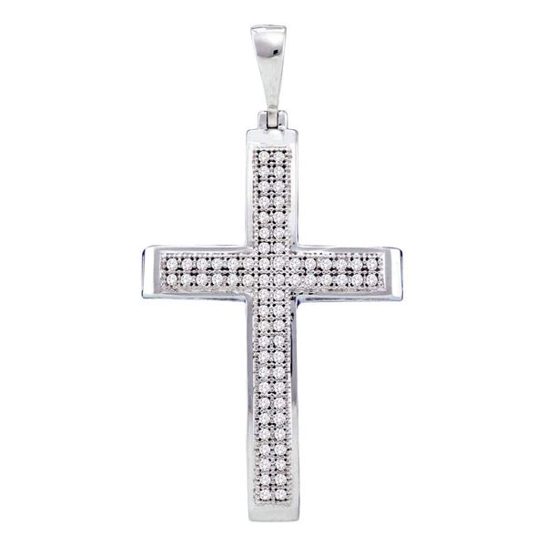 Diamond Medium Cross Pendant 1/5 Cttw 10kt White Gold