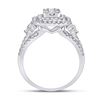 Image 4 : Baguette Diamond Cluster Ring 1-1/5 Cttw 14kt White Gold