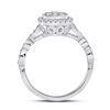Image 4 : Diamond Square Cluster Ring 1/2 Cttw 14kt White Gold