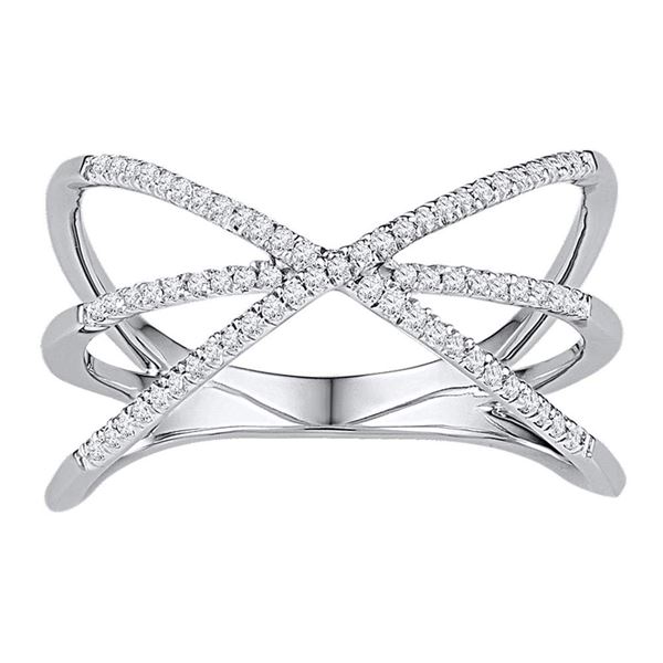 Diamond Negative Space Band Ring 1/5 Cttw 10kt White Gold