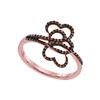 Image 1 : Red Color Enhanced Diamond Heart Ring 1/5 Cttw 10kt Rose Gold