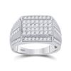 Image 1 : Mens Diamond Cluster Ring 1-1/4 Cttw 10kt White Gold