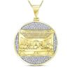 Image 1 : Mens Diamond Last Supper Religious Charm Pendant 1/2 Cttw 10kt Yellow Gold