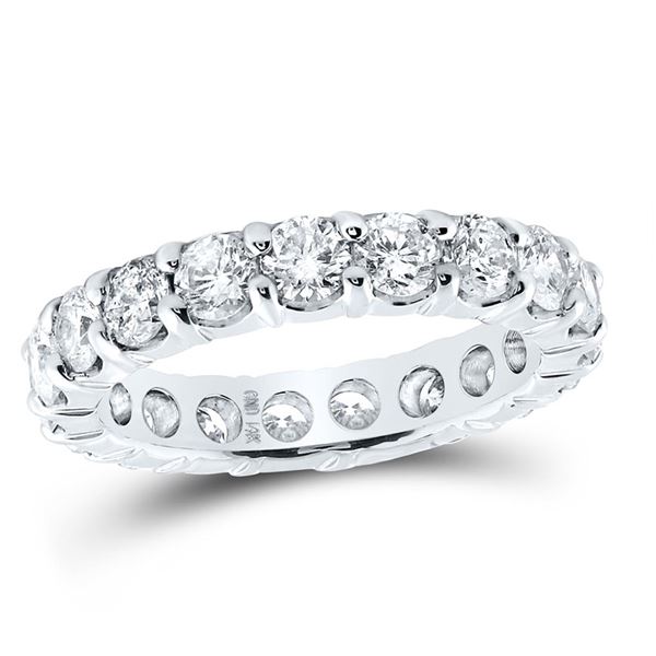Diamond Eternity Wedding Anniversary Ring 3 Cttw 14kt White Gold