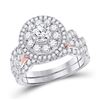 Image 1 : Diamond Bridal Wedding Ring Band Set 2 Cttw 14kt Two-tone Gold