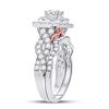 Image 3 : Diamond Bridal Wedding Ring Band Set 2 Cttw 14kt Two-tone Gold