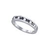 Image 1 : Black Color Enhanced Diamond Band Ring 1/4 Cttw 10kt White Gold