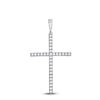 Image 1 : Diamond Cross Pendant 1/4 Cttw 10kt White Gold