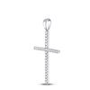 Image 2 : Diamond Cross Pendant 1/4 Cttw 10kt White Gold