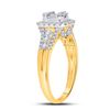 Image 3 : Baguette Diamond Square Cluster Ring 3/4 Cttw 14kt Yellow Gold