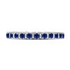 Image 2 : Blue Sapphire Stackable Band Ring 1 Cttw 10kt White Gold