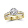 Image 1 : Diamond Bridal Wedding Ring Band Set 5/8 Cttw 14kt Yellow Gold