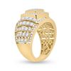 Image 4 : Mens Diamond Cluster Ring 3 Cttw 14kt Yellow Gold