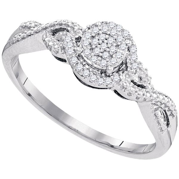 Diamond Cluster Ring 1/10 Cttw 10kt White Gold