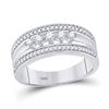 Image 1 : Diamond 5-Stone Band Ring 1/3 Cttw 10kt White Gold