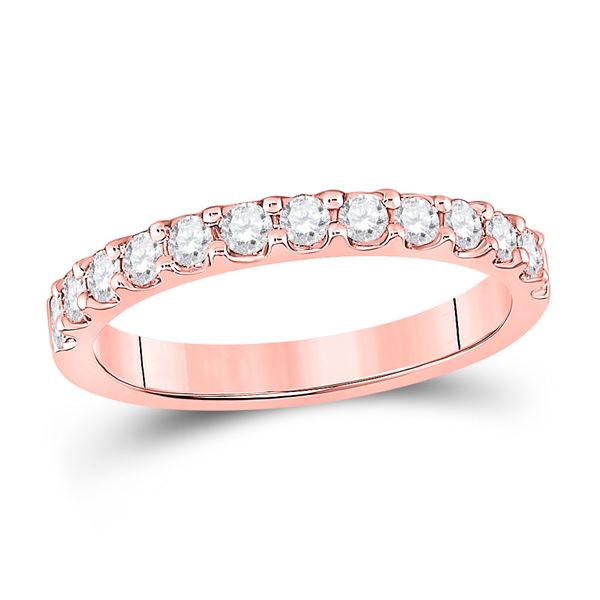 Diamond Wedding Single Row Band 1/2 Cttw 14kt Rose Gold