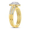 Image 3 : Diamond Heart Bridal Wedding Ring Band Set 1/3 Cttw 10kt Yellow Gold