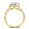 Image 4 : Diamond Heart Bridal Wedding Ring Band Set 1/3 Cttw 10kt Yellow Gold