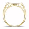 Image 2 : Mens Pave-set Diamond Concave Rectangle Cluster Ring 1/2 Cttw 10kt Yellow Gold