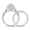 Image 4 : Diamond Bridal Wedding Ring Band Set 1-1/2 Cttw 14kt White Gold