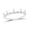 Image 1 : Diamond Crown Stackable Band Ring 1/5 Cttw 10kt White Gold