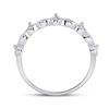 Image 3 : Diamond Crown Stackable Band Ring 1/5 Cttw 10kt White Gold