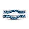 Image 2 : Blue Color Enhanced Diamond Wrap Enhancer Wedding Band 1/3 Cttw 14kt White Gold