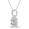 Image 2 : Diamond Square Pendant 1/6 Cttw 10kt White Gold