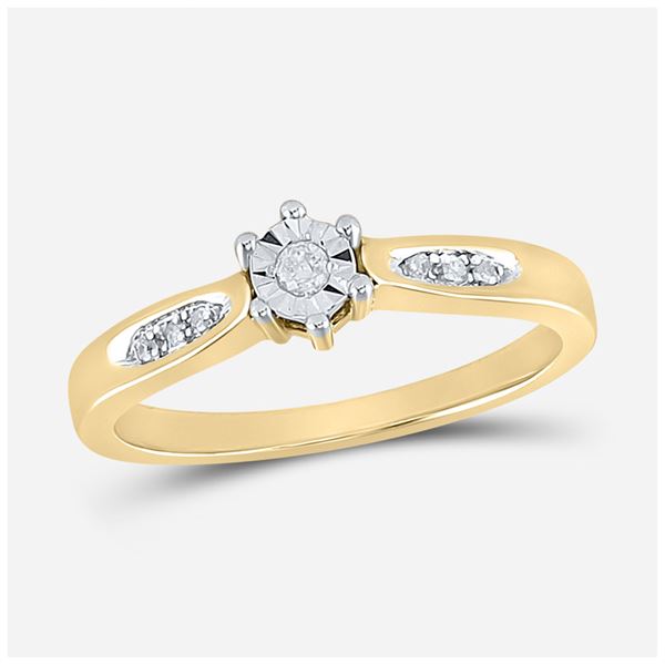 Yellow-tone Sterling Silver Diamond Solitaire Bridal Wedding Engagement Ring Yellow-tone Sterling Si