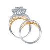 Image 2 : Diamond Bridal Wedding Ring Band Set 3 Cttw 14kt Two-tone Gold